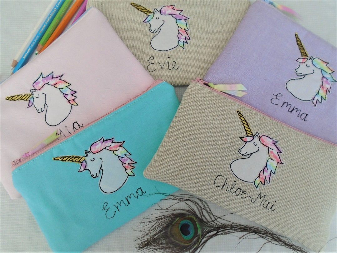 Handmade Personalised Pencil Case Unicorn Design With Choice - Etsy UK