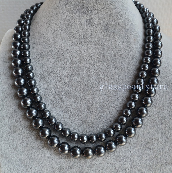 Dark grey hotsell pearl necklace