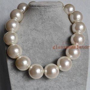 30mm pearl necklace, man pearl necklace, women necklace, dancing party necklace, large pearl necklace, very big pearl necklace