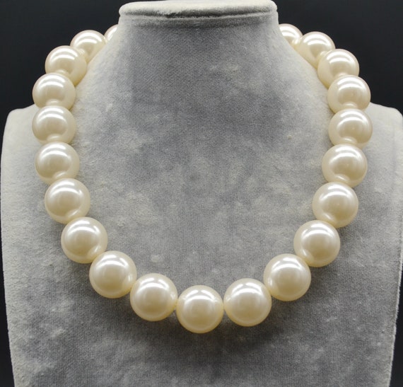 Big Pearl Necklace,20mm Pearl Necklace, large pearl necklace,faux pearl  necklace, choker necklace, statement necklace,pearl jewelry