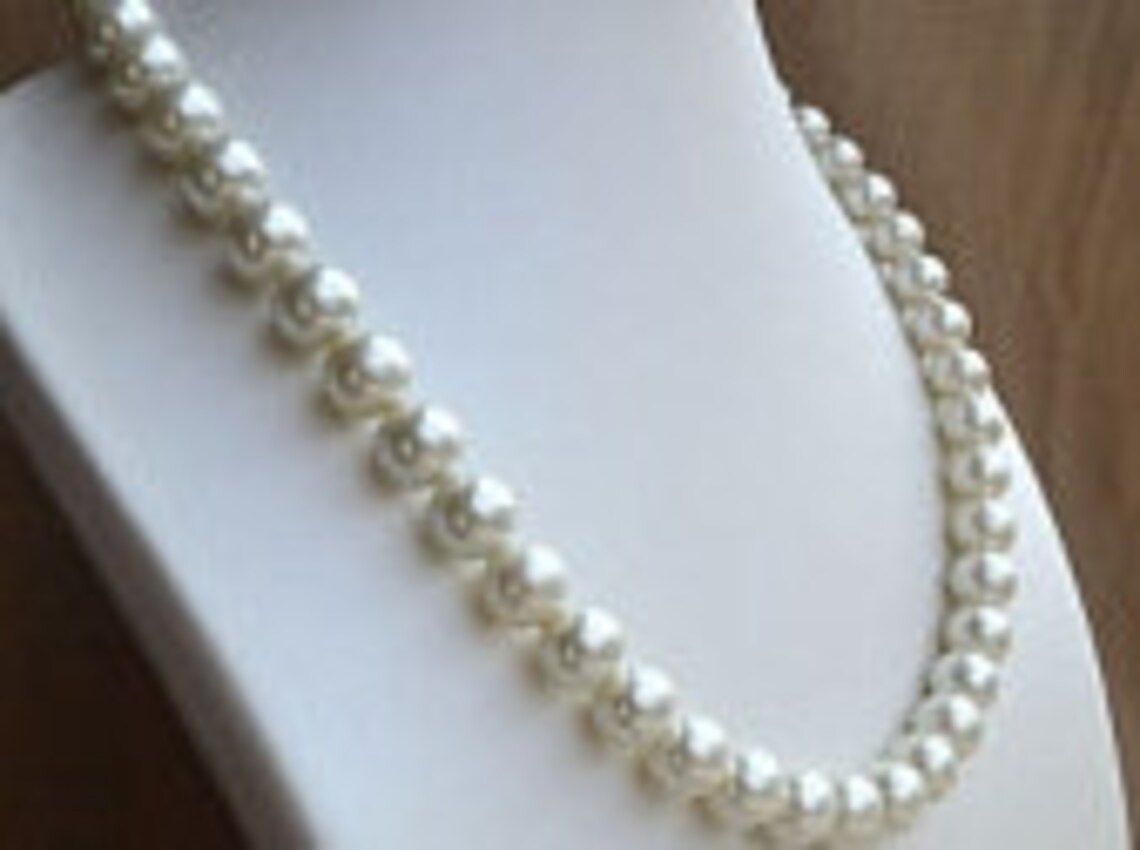 10mm Pearl Necklace Single Strand Glass Pearl Necklace Etsy