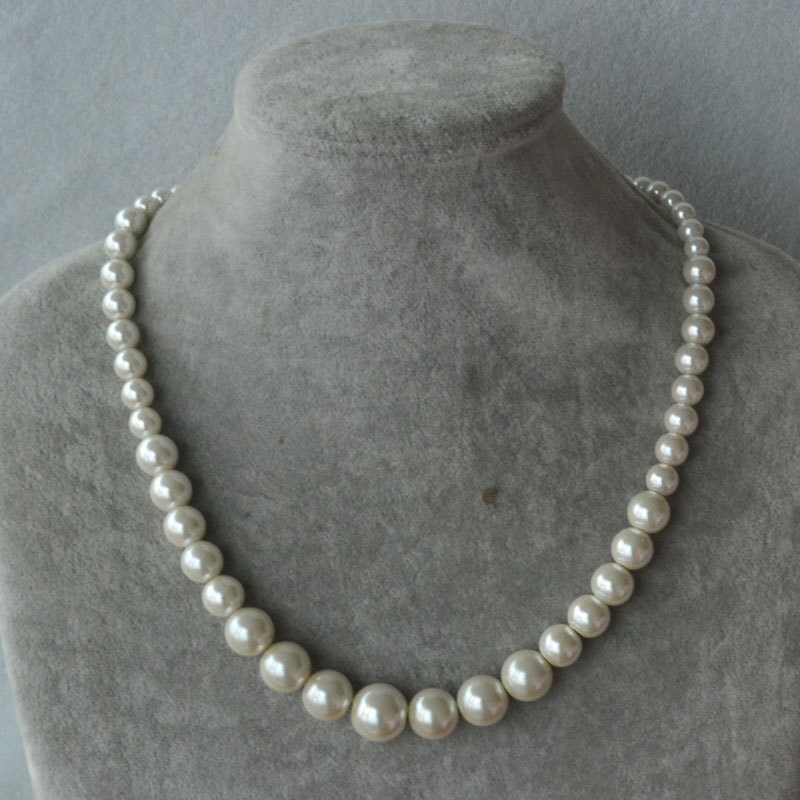 Gradual Increase Pearl Necklace Single Strand Pearl Necklace - Etsy