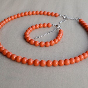 Orange pearl shop jewelry sets
