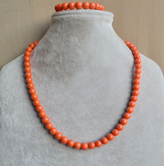 Orange pearl shop jewelry sets