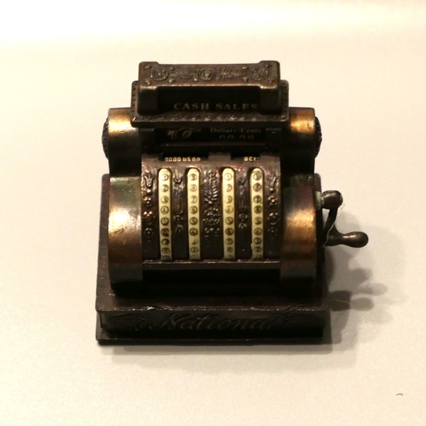 Vintage Die Cast Steel National Cash Register Pencil Sharpener!