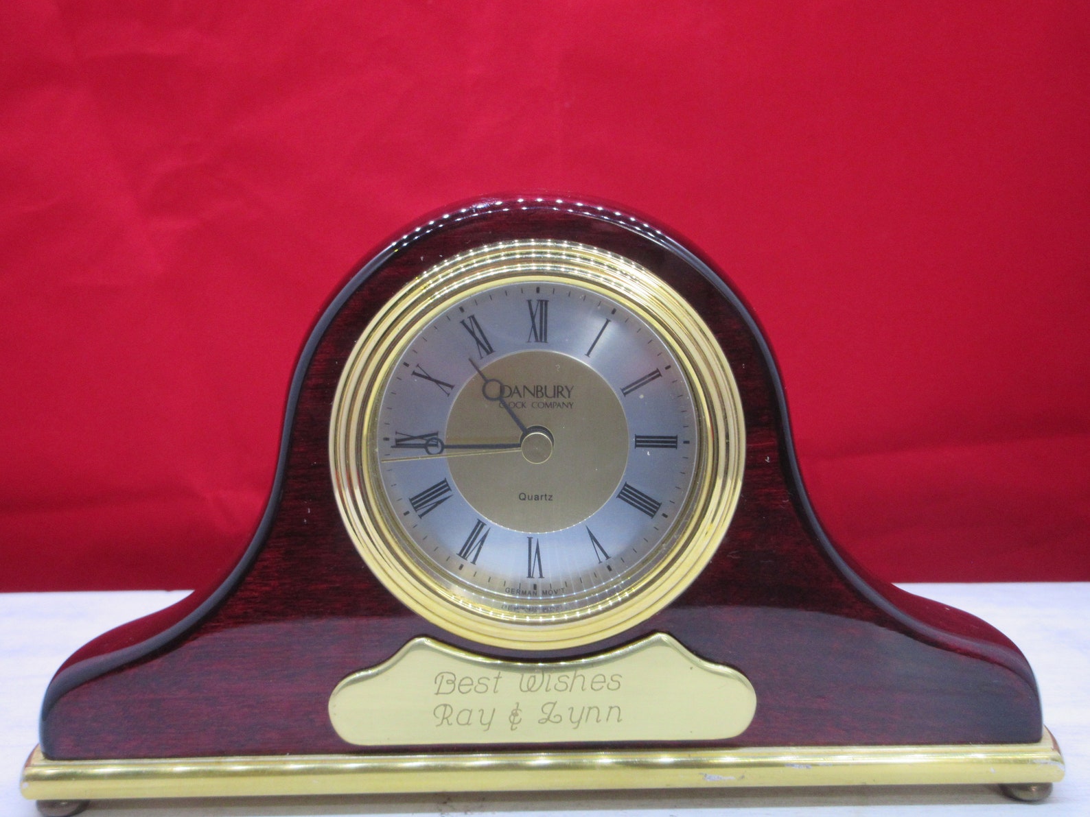 Danbury Clock Co. Desk Wood Mantle Quartz Clock Vintage Etsy