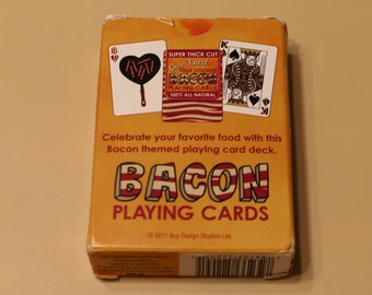 Super Thick Cut 100% Natural Cooked Bacon Deck of Playing Cards