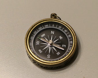 Vintage Brass Compass “Explore Dream Discover” Compass