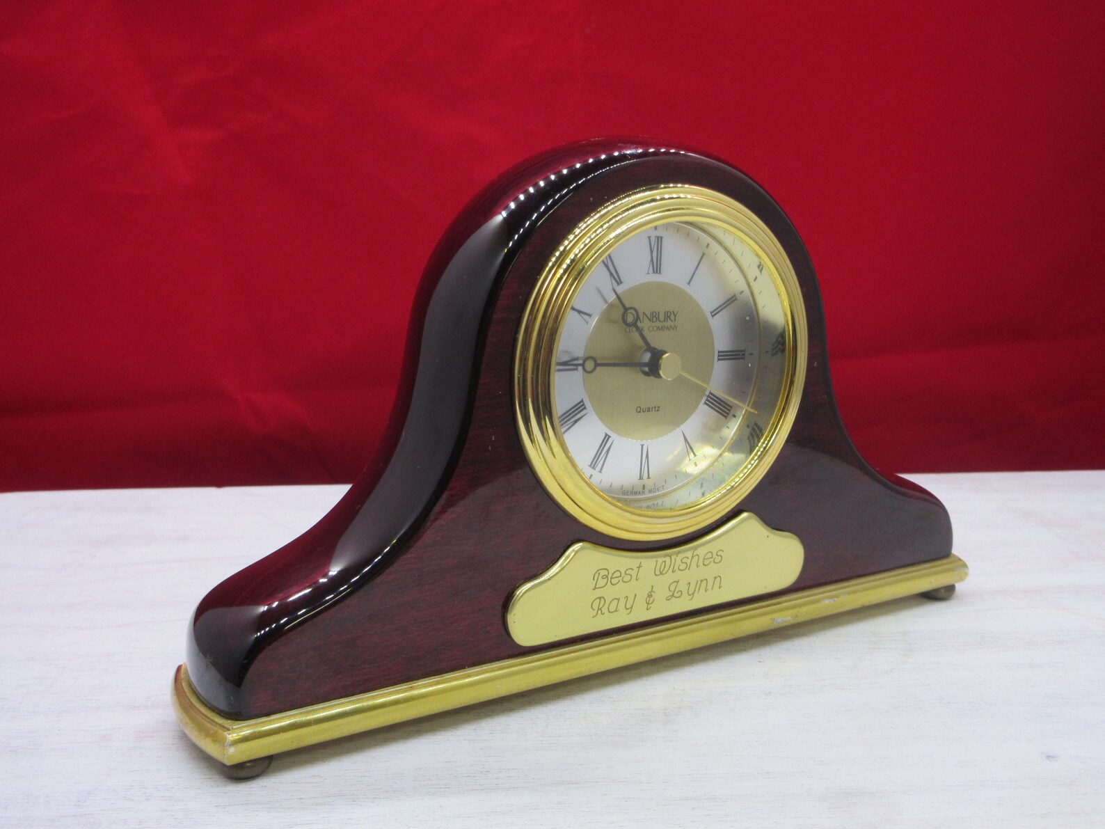Danbury Clock Co. Desk Wood Mantle Quartz Clock Vintage Etsy