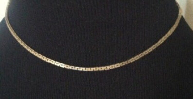 12K Gold-Filled Vintage Set 2 Necklaces 1 Bracelet Greek Key