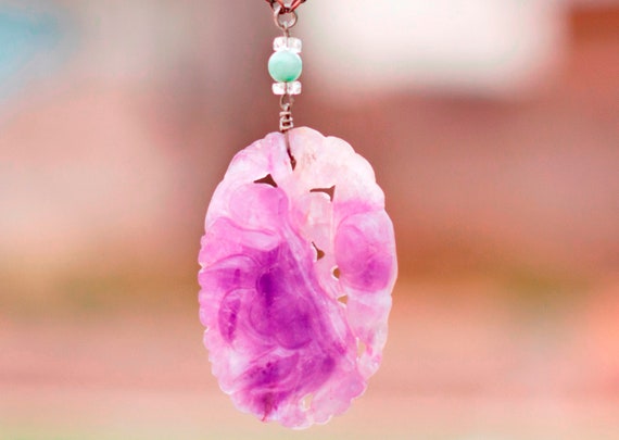 Antique Jade & Amethyst Necklace // Antique Jade … - image 5