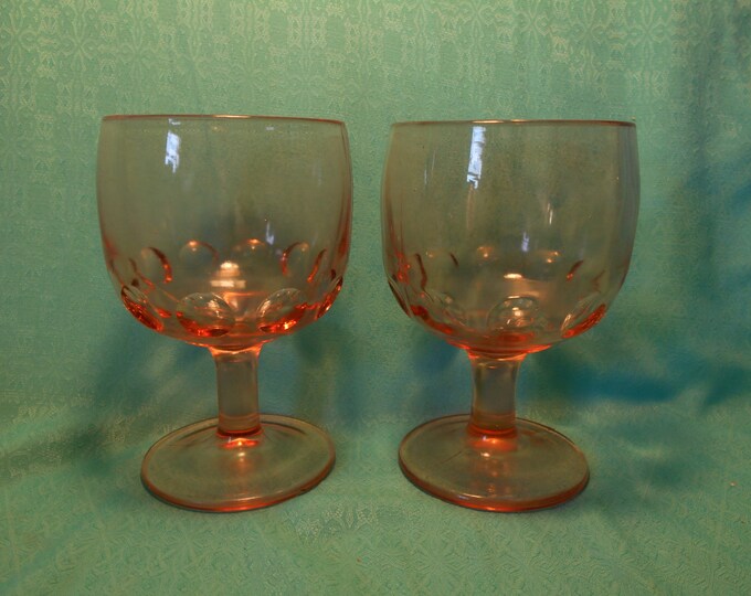 Pink Goblets Vintage Pink Glass Goblets Vintage Pink Glass Etsy