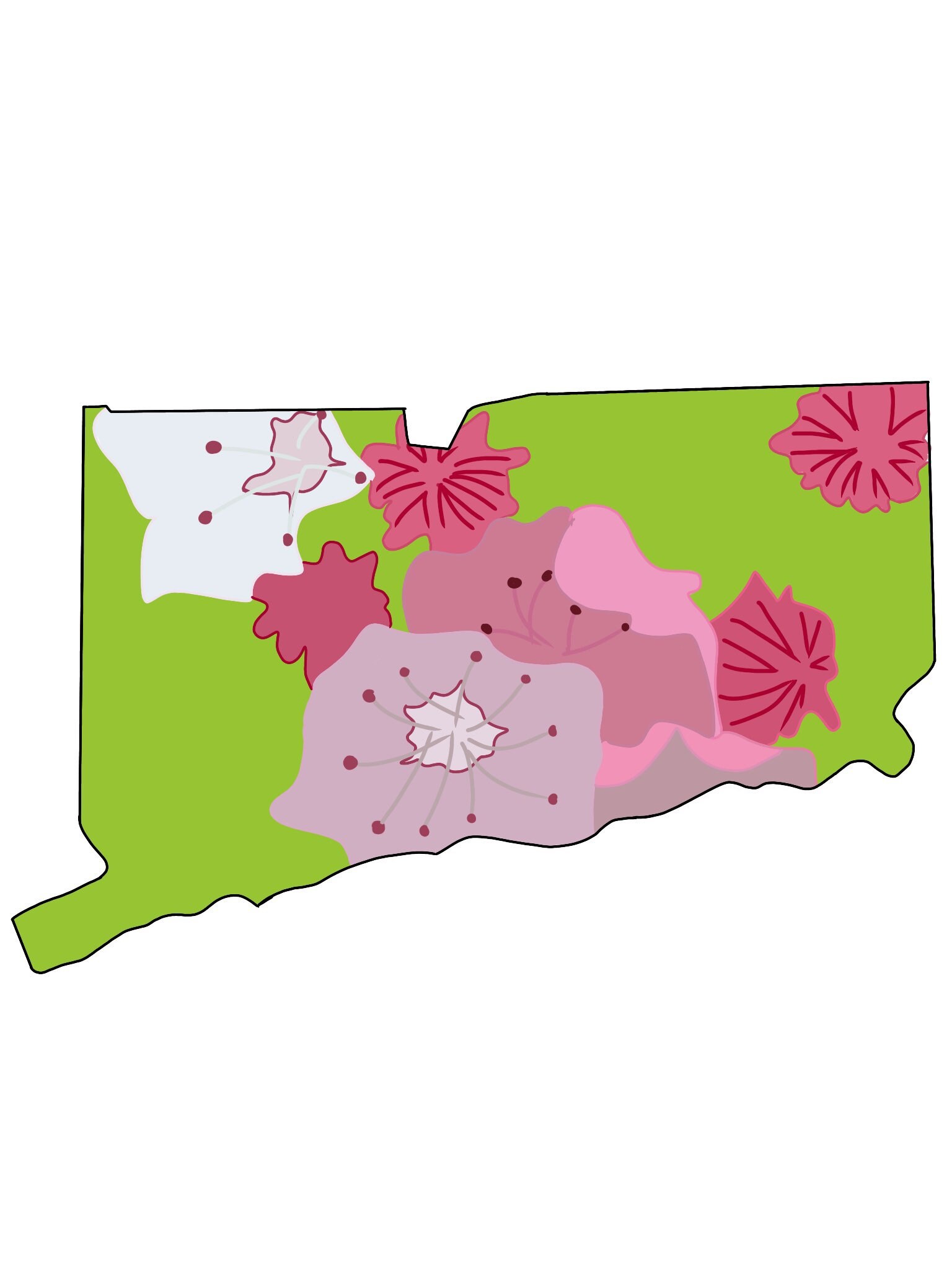 Waterproof Connecticut State Flower Sticker Waterproof Die Etsy