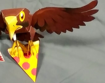 DIY glorious bird and extraordinary pizza cardmodel kit - printable PDF set
