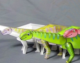 DIY Haplocanthosaurus - simple sauropod papercraft - Phanerozoic Phantasms - long neck dinosaur cardmodel
