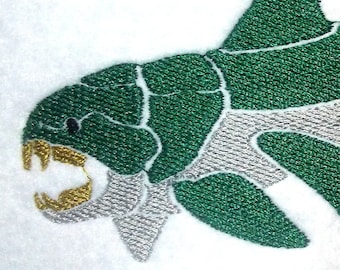 dunkleosteus embroidery file - extinct fish embroidery design