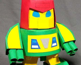 DIY Adamski cardmodel - UFO cyberdroid papermodel - Shifting Machinations heroic robot spacecraft papercraft