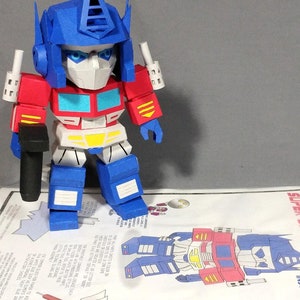 Kit de corte de robô SD Konboi - modelo de cartão pré-cortado de robô de caminhão chibi - modelo de papel de robô alienígena fofo super deformado
