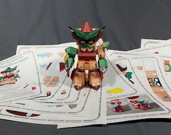 Tequila Gundam Cardmodel Bausatz - DIY gedruckt Chibi Mecha