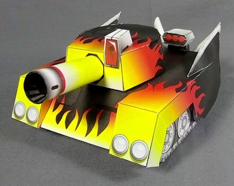 DIY Hotrod tank cardmodel - custom show tracked vehicle papercraft