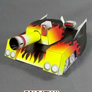 DIYホットロッドタンクカードモデル - カスタムショーの履帯車両ペーパークラフト