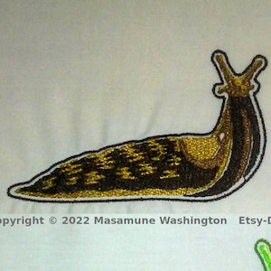 slug embroidery files - conventional appearance terrestrial gastropod embroidery designs