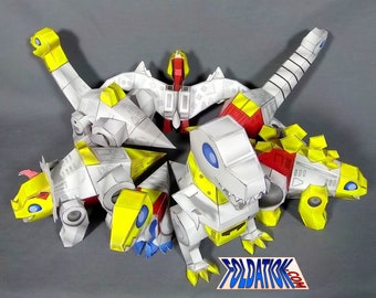 DIY Mechasaurs set - Shifting Machinations dinosaur robots cardmodel kits