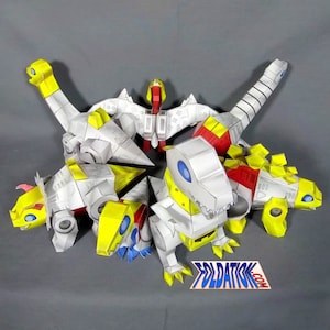 DIY Mechasaurs set - Shifting Machinations dinosaur robots cardmodel kits