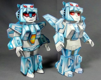 DIY Turquoise Lioness - Shifting Machinations cat theme robot girl cardmodel