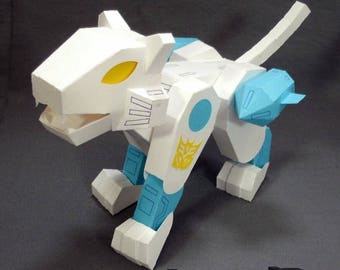 chibi alien robot Glit cardmodel figure - lil' mechacat papercraft - cassette robokitty - deceptive SD robot cat - alien Jaguar tape