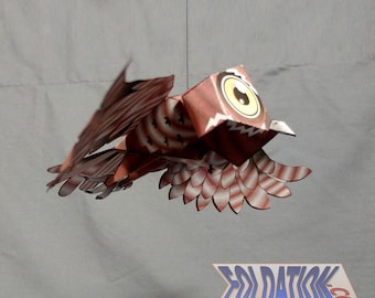 DIY owl in flight papercraft kit