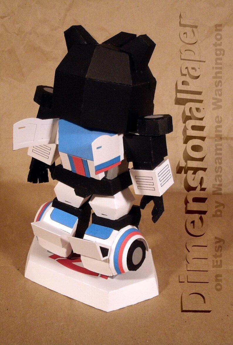 alien robot SD Jazz cardstock model figure Chibi Cybertronian sportscar papertoy papercraft autonomous bot Lil/' Jazz