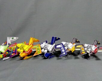 DIY chibi condor cardmodel kit set - papertoy mechabirdies puzzles - lil' mini roboavian printouts