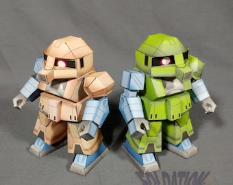 DIY Zeon MS-05 Zaku1 Superdeformed cardmodel kit (printable PDF)