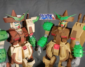 DIY Tequila Gundam cardmodel kit - Mexican style mecha papercraft (printable PDF)