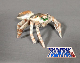 DIY jumping spider - action arachnid papercraft - Wildlife Expedition - leggy invertebrate cardmodel