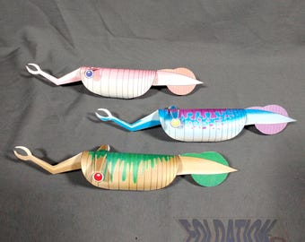 Dancing Worm papercraft kit - Tullimonstrum cardmodel (printable PDF)