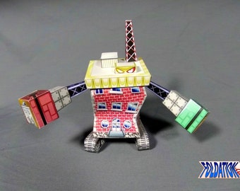 DIY Defenestrator cardmodel kit - Created Curiosities offense building construction set