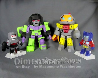 Chibi Transformer Papercraft - Sentinel, Raging Green & Leaders