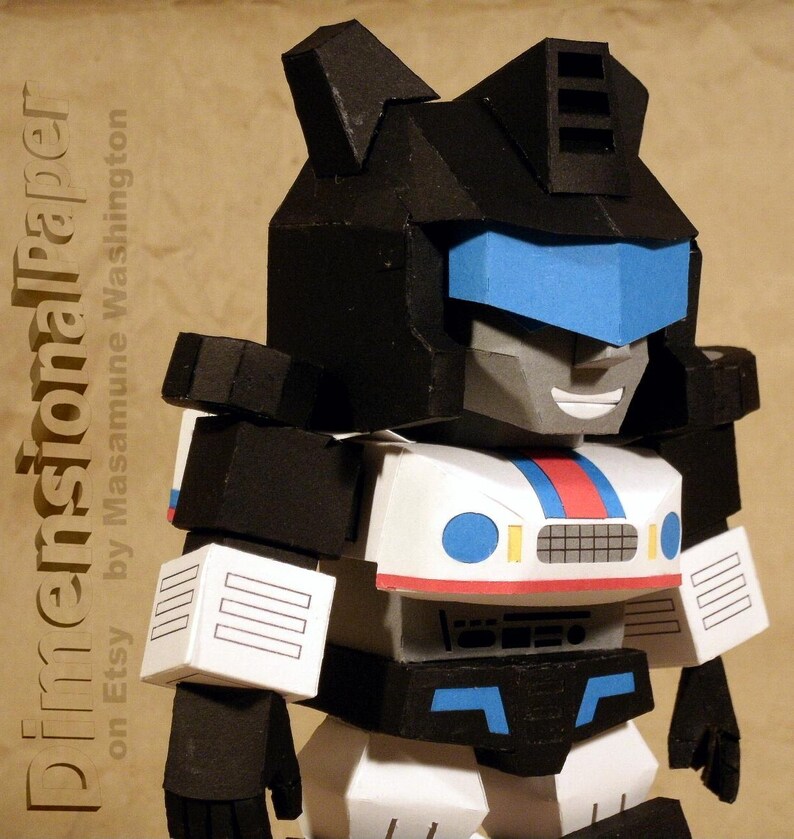 alien robot SD Jazz cardstock model figure Chibi Cybertronian sportscar papertoy papercraft autonomous bot Lil/' Jazz