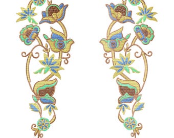 Western style inspired lady's jacket embroidery design