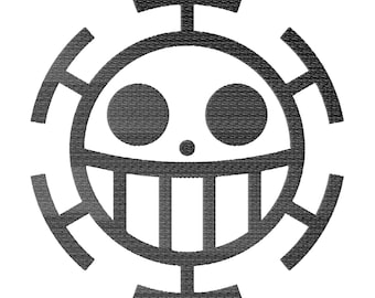 OnePiece Heart pirates jolly roger embroidery files