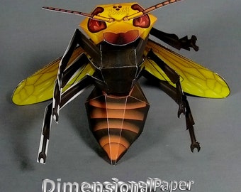 DIY Giant Asian Hornet cardmodel - Wildlife Expedition papercraft Murder Hornet - big bug baddie