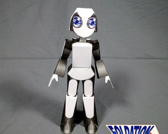 DIY Ephtaip mini robot doll kit - Shifting Machinations feminine bot cardmodel