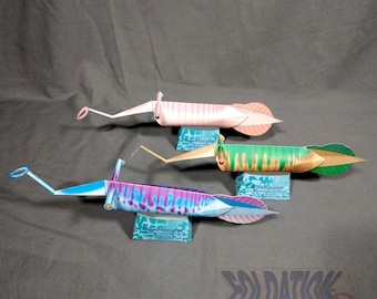DIY Tanzender Wurm von Turkana Bastelpackung - Tullimonstrum Cardmodel mid-slider-level (druckbare PDF)