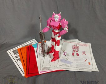 DIY MonoAriel robot cardmodel kit - pink lady robot, papermodel puzzle printed color cardstock