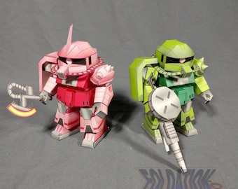 DIY Zeon MS-06 Zaku2 Superdeformed cardmodel kit (printable PDF)