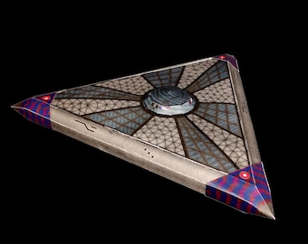 DIY dreieckiges UFO Raumschiff Kartenmodell Bausatz - großes Nachtschatten Flugzeug Papiermodell