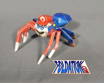 DIY plumbing spider - action arachnid papercraft - Created Curiosities - leggy invertebrate cardmodel