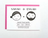 Letterpress Save the Date, Fun Modern Minimalist Design, Deposit to get Started